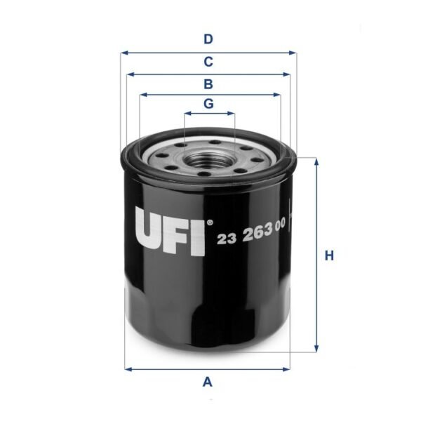 FILTRO OLEO MOTOR UFI PARA COROLLA MT 1.8 1992/.. 23.263.00