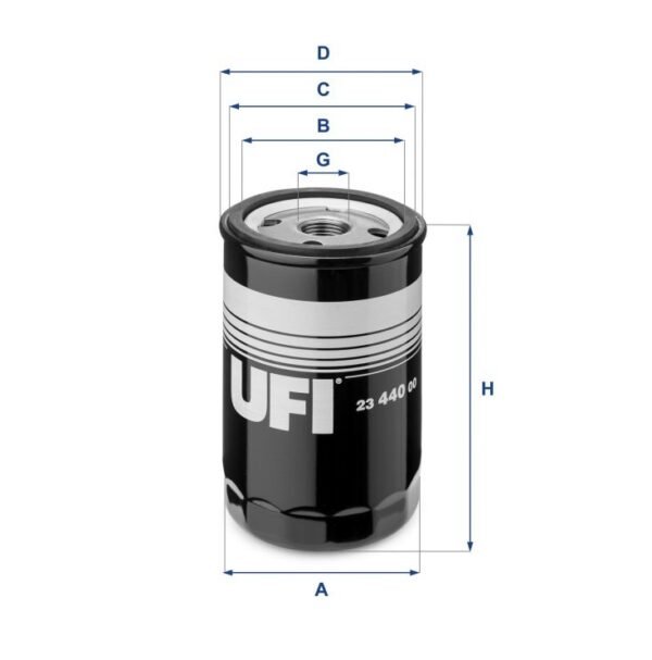 FILTRO OLEO MOTOR UFI PARA FIESTA MT 1.6 16V 2001 A 2008