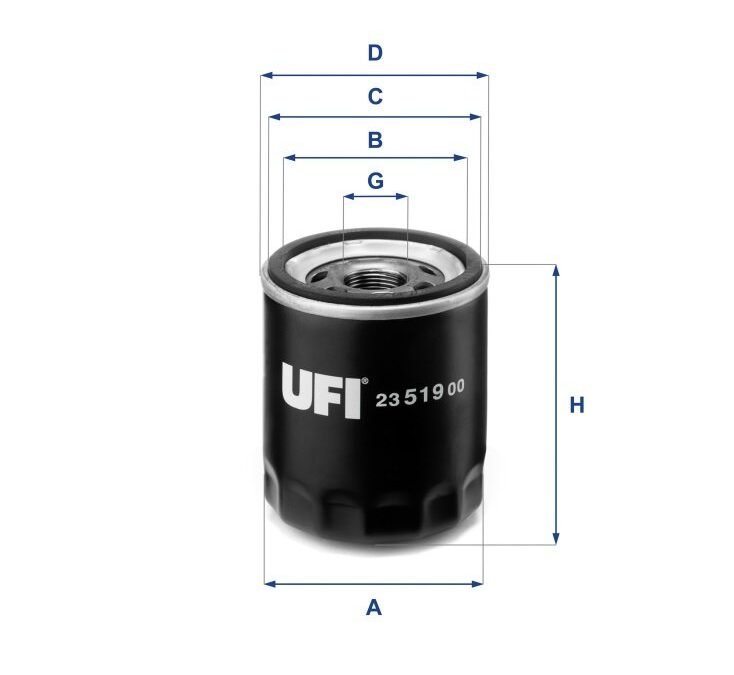FILTRO OLEO MOTOR UFI PARA COMPASS MT 1.3 2020/.. 23.519.00
