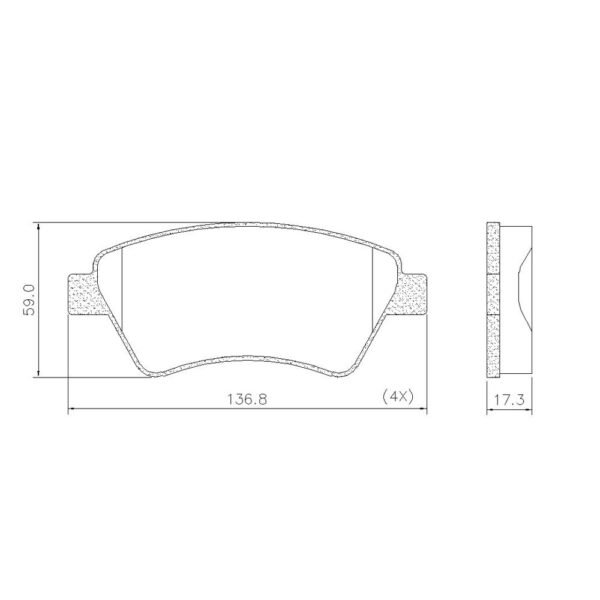 PASTILHA FREIO DIANTEIRO PARA RENAULT MEGANE 2006 A 2011