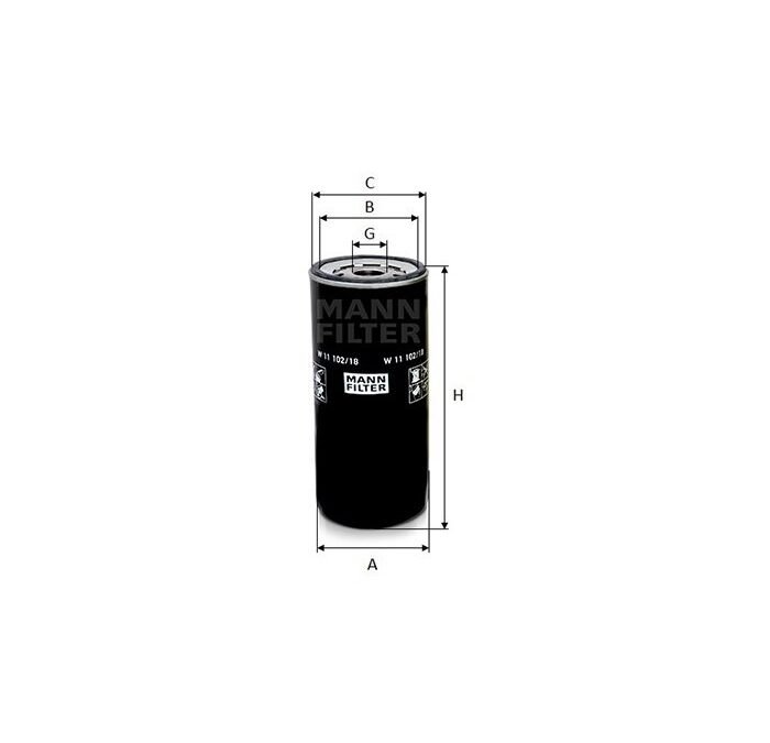 FILTRO OLEO MOTOR MANN PARA SC P124 DC12 1999 ATE 2004