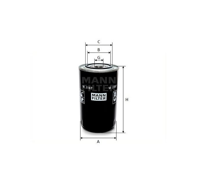 FILTRO OLEO MOTOR MANN PARA CARGO 1418 MT FORD FTO 6.6 W1167