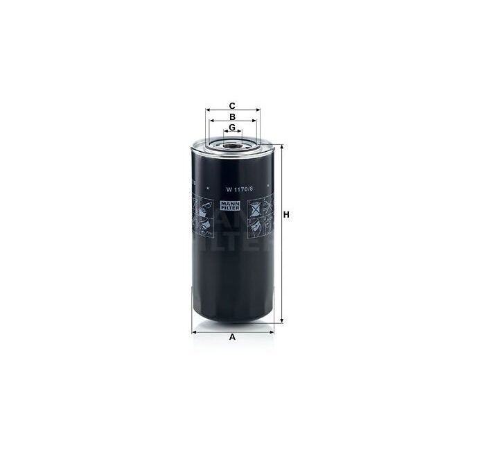FILTRO OLEO MOTOR MANN PARA VW 15.180 MT MWM 6.10 TCA 2000..