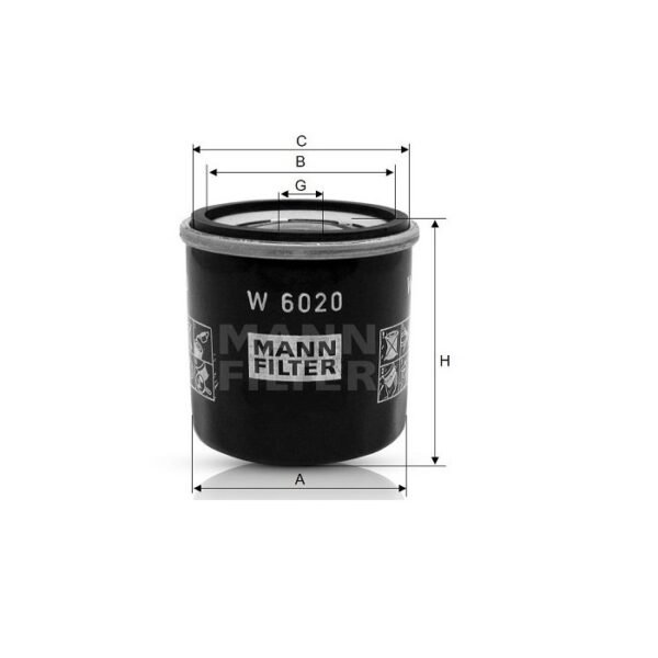 FILTRO OLEO MOTOR MANN PARA ETIOS 1.3 16V 2012/.. FLEX W6020