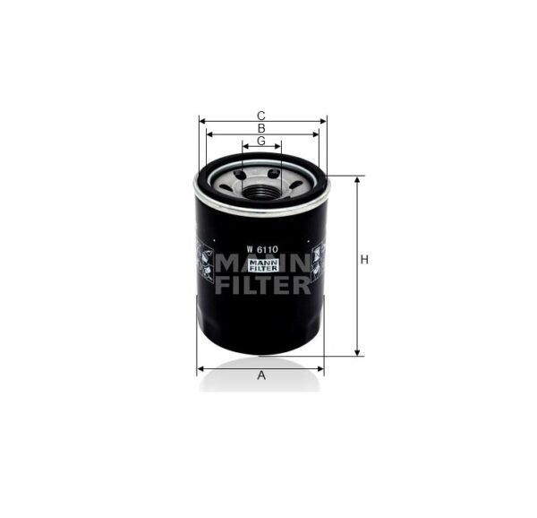 FILTRO OLEO MOTOR MANN PARA HONDA HRV II MT 1.5 16V 2019/..