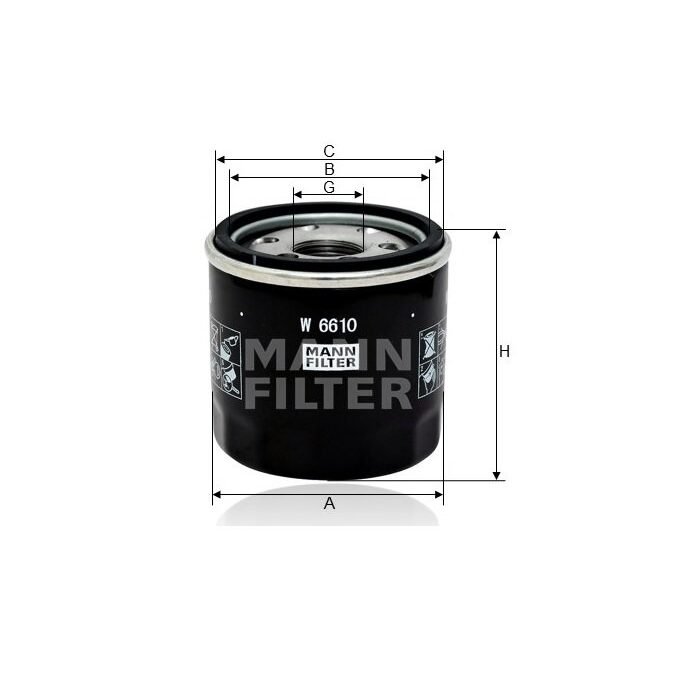 FILTRO OLEO MOTOR MANN PARA MARCH MT 1.0 16V 2011 ATE 2014