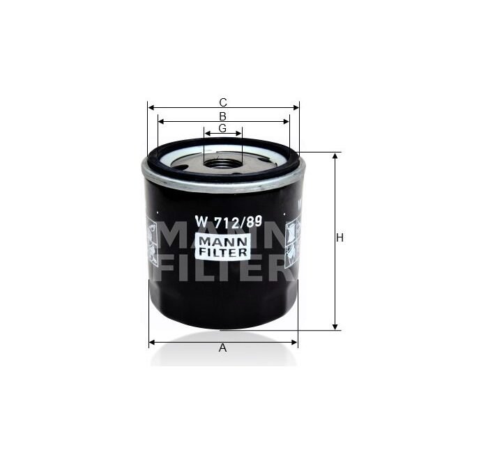 FILTRO OLEO MOTOR MANN PARA VW GOL G7 MT 1.0 12V FLEX 2016..