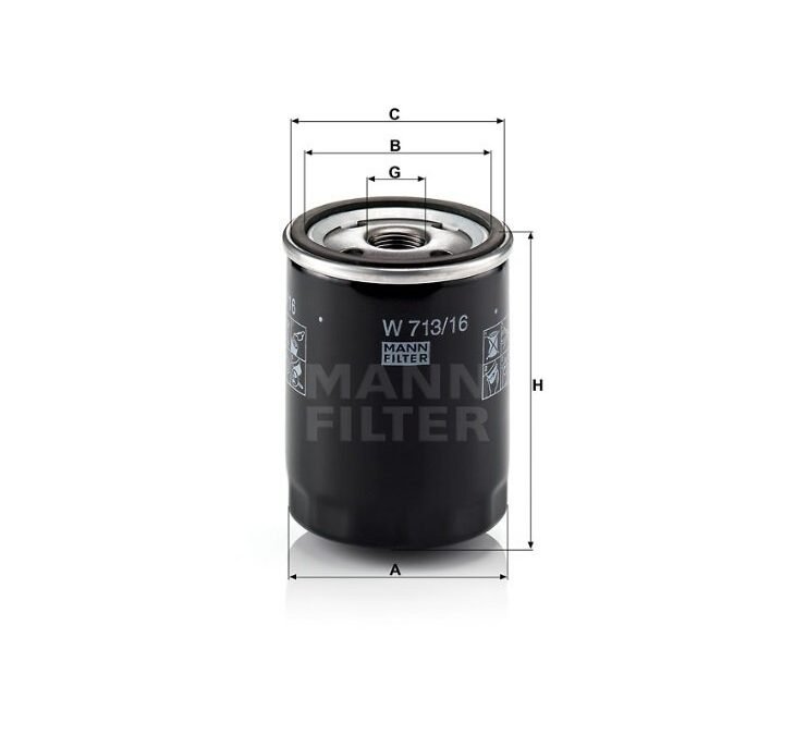 FILTRO OLEO MOTOR MANN PARA PALIO MT 1.0 8V 1996 A 2002