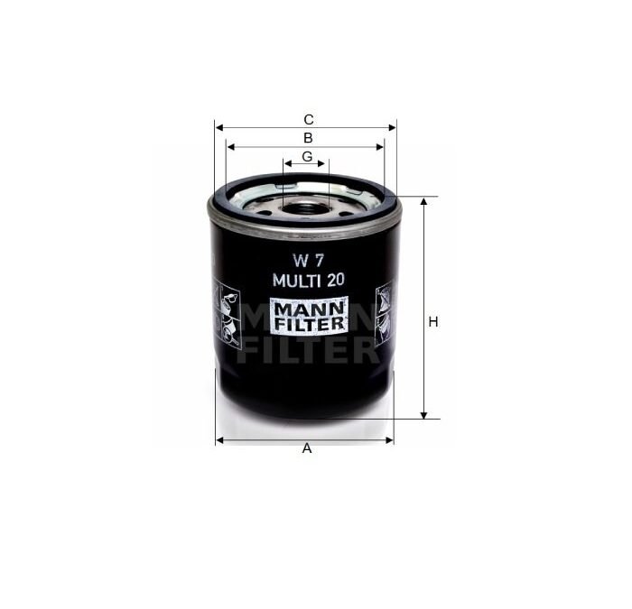 FILTRO OLEO MOTOR MANN PARA PALIO MT 1.0 8V 1996 ATE 2002