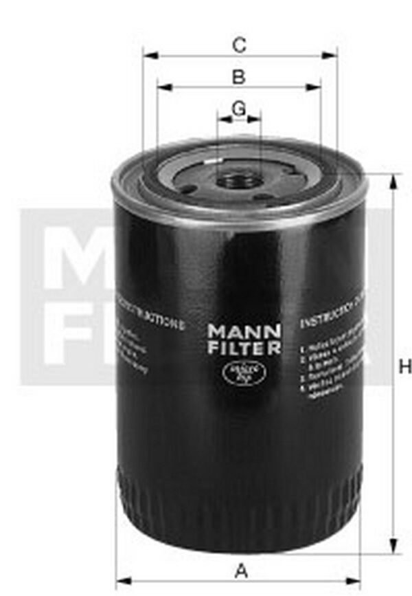 FILTRO OLEO MOTOR MANN PARA HR MT 2.5 16V 2014/.. W9020