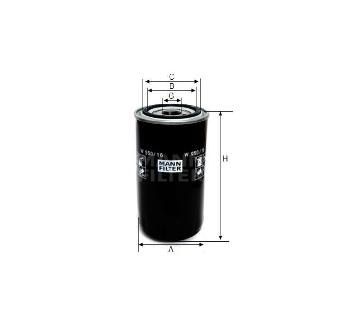 FILTRO OLEO MOTOR MANN PARA CARGO 1721 MT 6BTAA W950/16