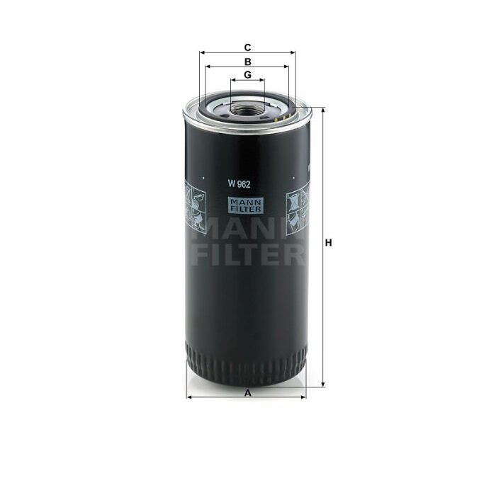 FILTRO OLEO MOTOR MANN PARA F250 MT MWM SPRINT 6.07 TCA W962