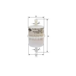FILTRO DE COMBUSTIVEL MANN PARA FUSCA MT 1.6 1600 AR 8V