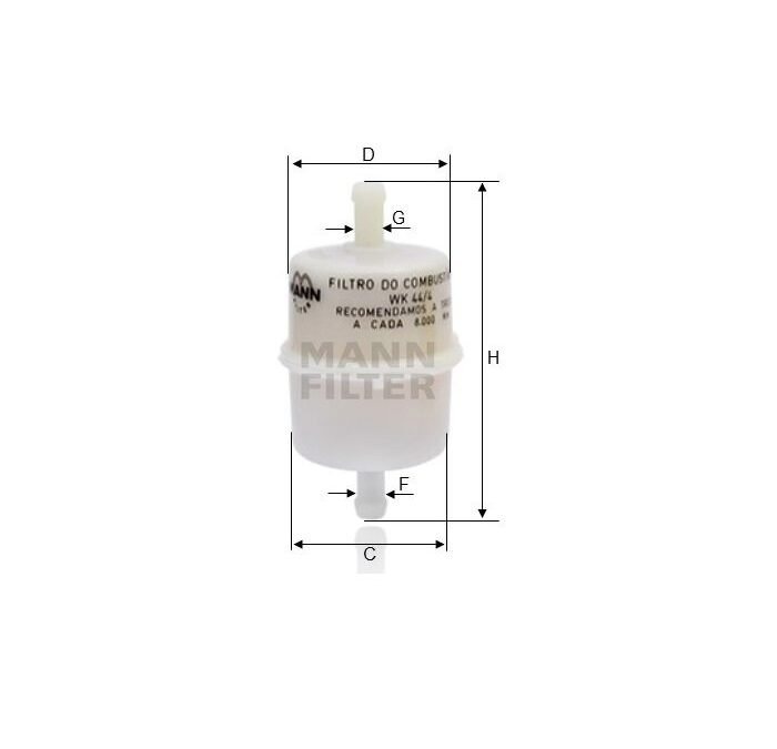 FILTRO DE COMBUSTIVEL MANN PARA FUSCA MT 1.6 1600 AR 8V