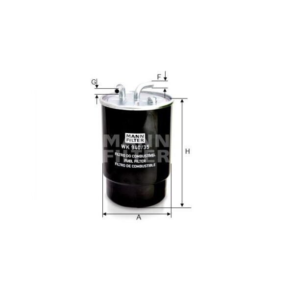 FILTRO DE COMBUSTIVEL MANN PARA S10 MT 2.8 MWM 4.07 WK940/35