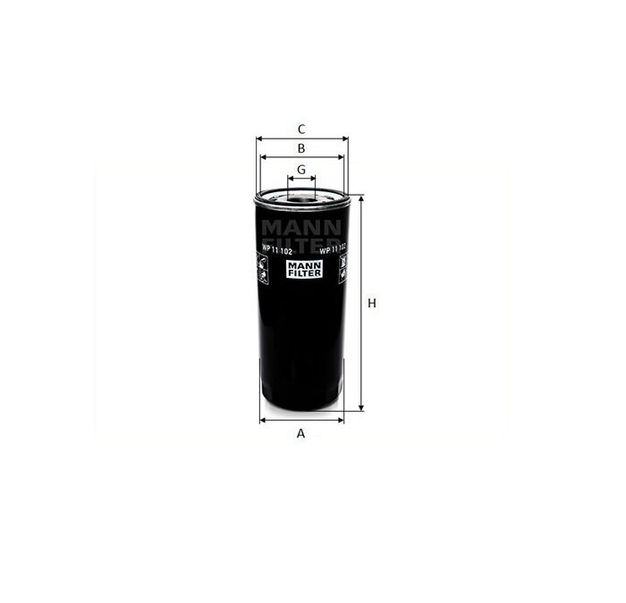 FILTRO OLEO MOTOR MANN PARA VOL FH 12-380 MT D12D 2003/..